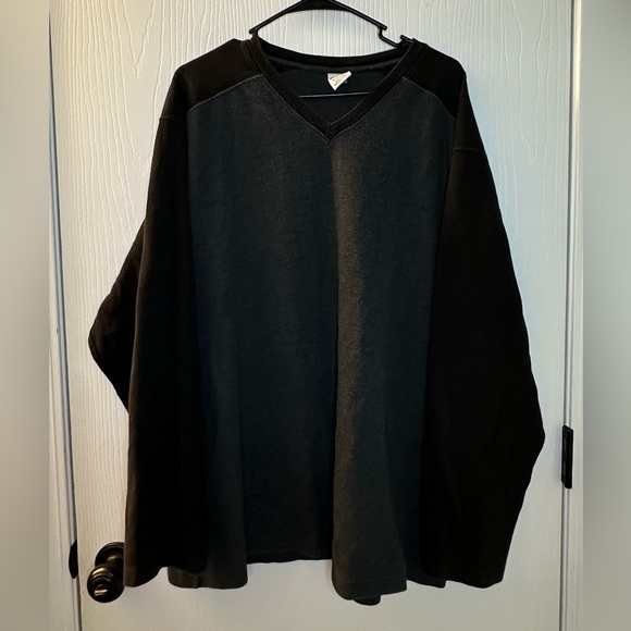 Old Navy two tone dark‎ gray long sleeve V-neck pullover sweater men’s XXL - Picture 1 of 5
